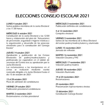 Elecciones al Consejo Escolar 2021